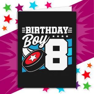 Carte Jeu de Hockey 8 ans Thème 8 anniversaire Garçon