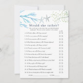 Carte Jeu de mariage sur le thème de la plage aux algues (Devant)