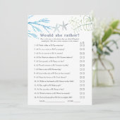 Carte Jeu de mariage sur le thème de la plage aux algues (Debout devant)