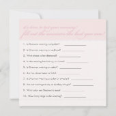 Carte jeu de mémoire pour enterrement de vie de jeune fi (Dos)