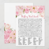 Carte Jeu de mots cachés pour une douche de mariage flor (Devant / Derrière)