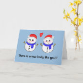 Carte Jeu de mots mignon sur le bonhomme de neige de Noë (Fleur jaune)