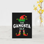 Carte Jeu de Noël de la famille des elfes Gangsta (Fleur jaune)