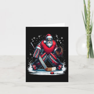 Carte Jeu de Noël Père Noël Hockey Goalie Vilain Sweat d