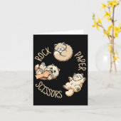 Carte Jeu de pierre feuille ciseaux de chat drôle Femmes (Fleur jaune)