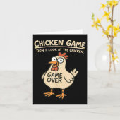 Carte Jeu De Poulet Ne Regarde Pas Le Poulets Drôle De P (Fleur jaune)