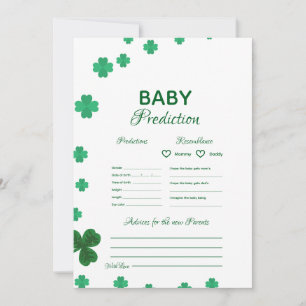 Carte Jeu de prédiction de bébé St Patrick jeu de baby s