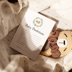 Carte Jeu de prédictions de Baby shower de cerf dormant 