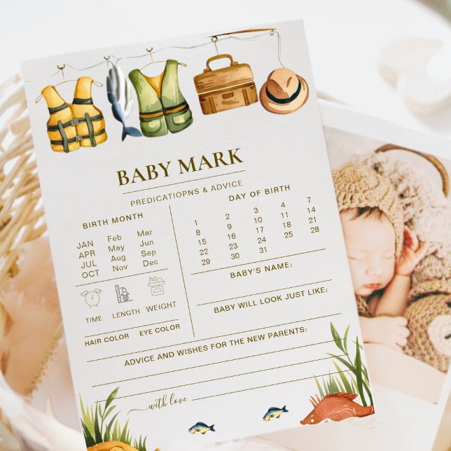 Carte Jeu de prédictions de Baby showers excitées de bob (Créateur téléchargé)