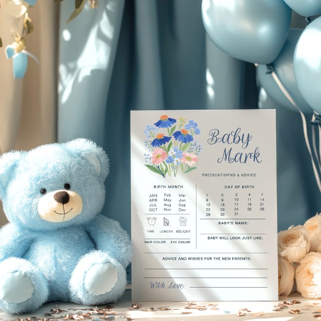 Carte Jeu de prédictions et de conseils pour bébé Shower (Créateur téléchargé)
