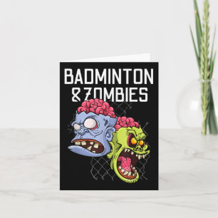 Carte Jeu de raquette de badminton drôle de zombies