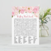 Carte Jeu de recherche de mots pour la douche de mariée  (Debout devant)