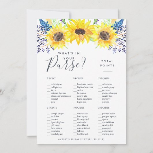 Carte Jeu de salle de bain double Flowerfields (Dos)