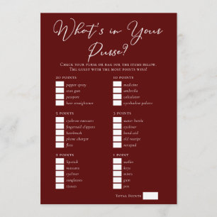 Carte Jeu de soirée de mariage téléchargeable Sac à main