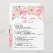 Carte Jeu de téléphone portable pour douche de mariée fl (Devant / Derrière)