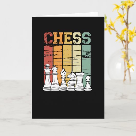 Carte Jeu d'échecs rétro vintage (Fleur jaune)
