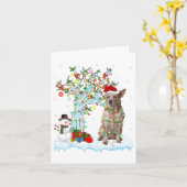 Carte Jeu d'éclairage Santa Hat Chien de bétail australi (Fleur jaune)