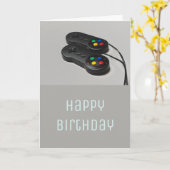 Carte Jeu d'ordinateur anniversaire entre garçons (Fleur jaune)