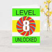 Carte Jeu d'ordinateur de 8e anniversaire (Fleur jaune)