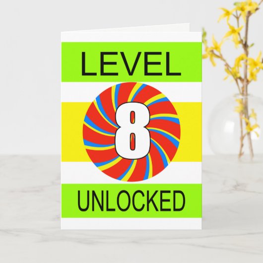 Carte Jeu d'ordinateur de 8e anniversaire (Fleur jaune)