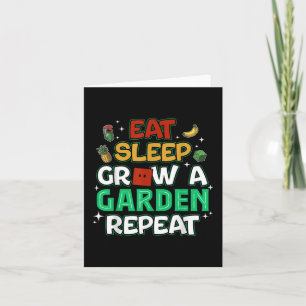Carte Jeu Drôle Manger Dormir Croissance Un Jardin Répét