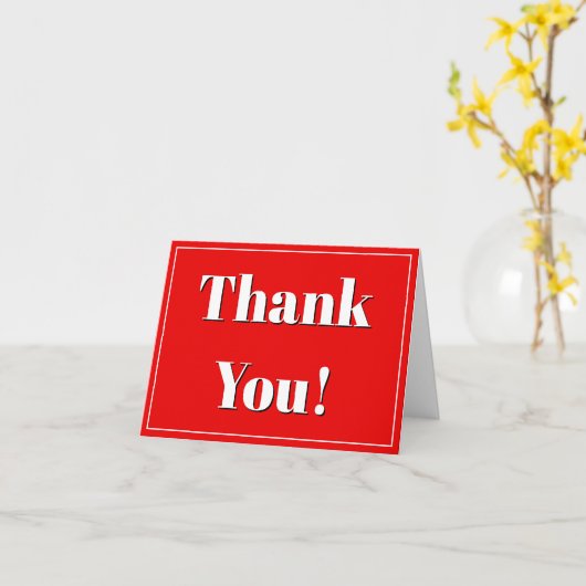 Carte Jeu d'yeux, gras, rouge et blanc "Merci"! (Fleur jaune)