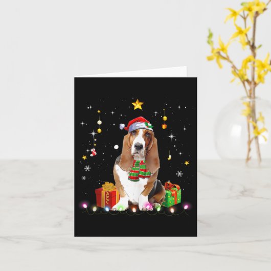 Carte Jeu Hound Chien Arbre de Noël Chandail Noël Chiens (Fleur jaune)