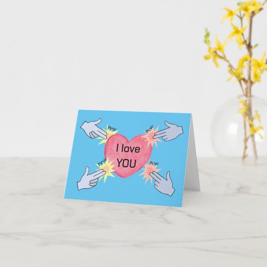 Carte Jeu Pew Pew Hands Lover Saint Valentin unique (Fleur jaune)