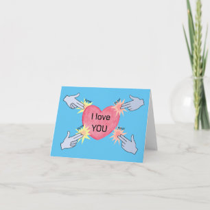 Carte Jeu Pew Pew Hands Lover Saint Valentin unique