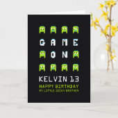 Carte Jeu sur alien gamer petit frère 13e anniversaire (Fleur jaune)