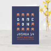 Carte Jeu sur pixel monstres gamer neveu 14e anniversair (Fleur jaune)