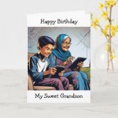 Carte Jeu vidéo à thème Anniversaire pour un petit-fils (Fleur jaune)