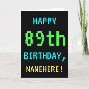 Carte Jeu vidéo amusant Vintage/rétro Look 89e anniversa