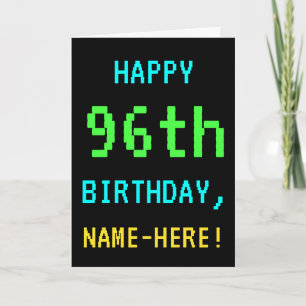 Carte Jeu vidéo amusant Vintage/Retro Look 96e anniversa