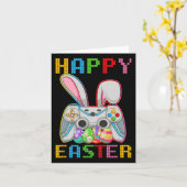 Carte Jeu Vidéo Bunny Rabbit Joyeux Jeu de Pâques Garçon (Fleur jaune)