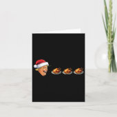 Carte Jeu vidéo de Noël Trump Visage Mangeant Dinde Jeu (Devant)