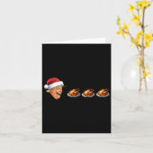 Carte Jeu vidéo de Noël Trump Visage Mangeant la dinde (Fleur jaune)