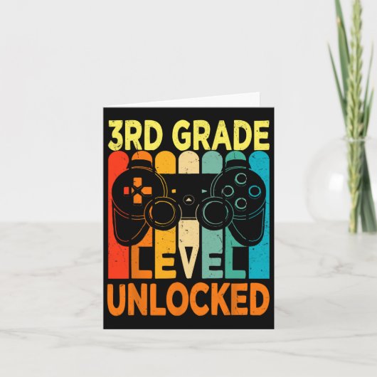 Carte Jeu vidéo déverrouillé de 3e année à l'école (Devant)