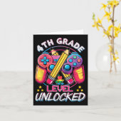 Carte Jeu vidéo déverrouillé de 4e année à l'école (Fleur jaune)