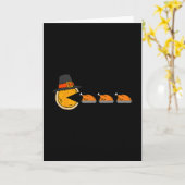 Carte Jeu vidéo drôle mangeant la dinde de Thanksgiving (Fleur jaune)
