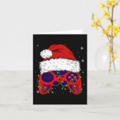 Carte Jeu vidéo Santa Hat Amusants Noël PJ's Lights Boys (Fleur jaune)