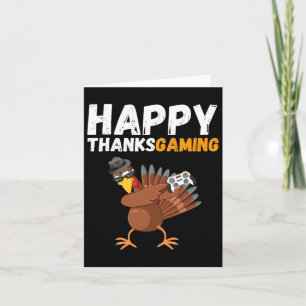 Carte Jeu vidéo Thanksgiving Dabbing Turquie Pilgrim Boy