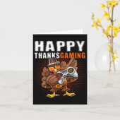 Carte Jeu vidéo Thanksgiving Dabbing Turquie Pilgrim Boy (Fleur jaune)