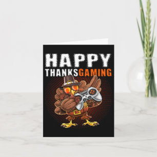 Carte Jeu vidéo Thanksgiving Dabbing Turquie Pilgrim Boy