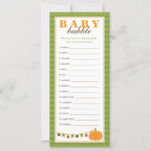 Carte Jeu Word Scramble, Jeu Baby shower