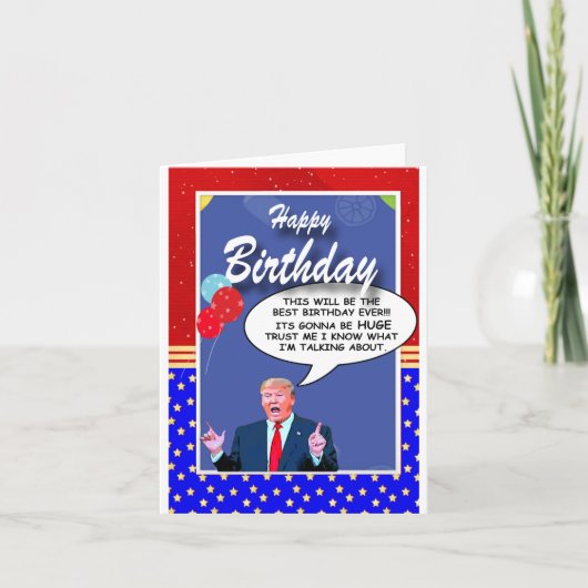 CARTE JEUDI D'ANNIVERSAIRE TRUMP (PERSONNALISER) (Devant)