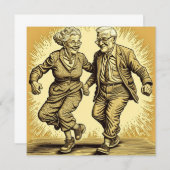 Carte Jeune Âgé Couple Dansant (Devant / Derrière)