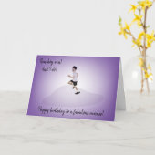 Carte Jeune anniversaire de coureur de garçon (Fleur jaune)