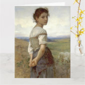 Carte Jeune bergère 1885 (Fleur jaune)