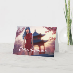 Carte Jeune Cheongsam Beauté Poster pour le Nouvel An ch